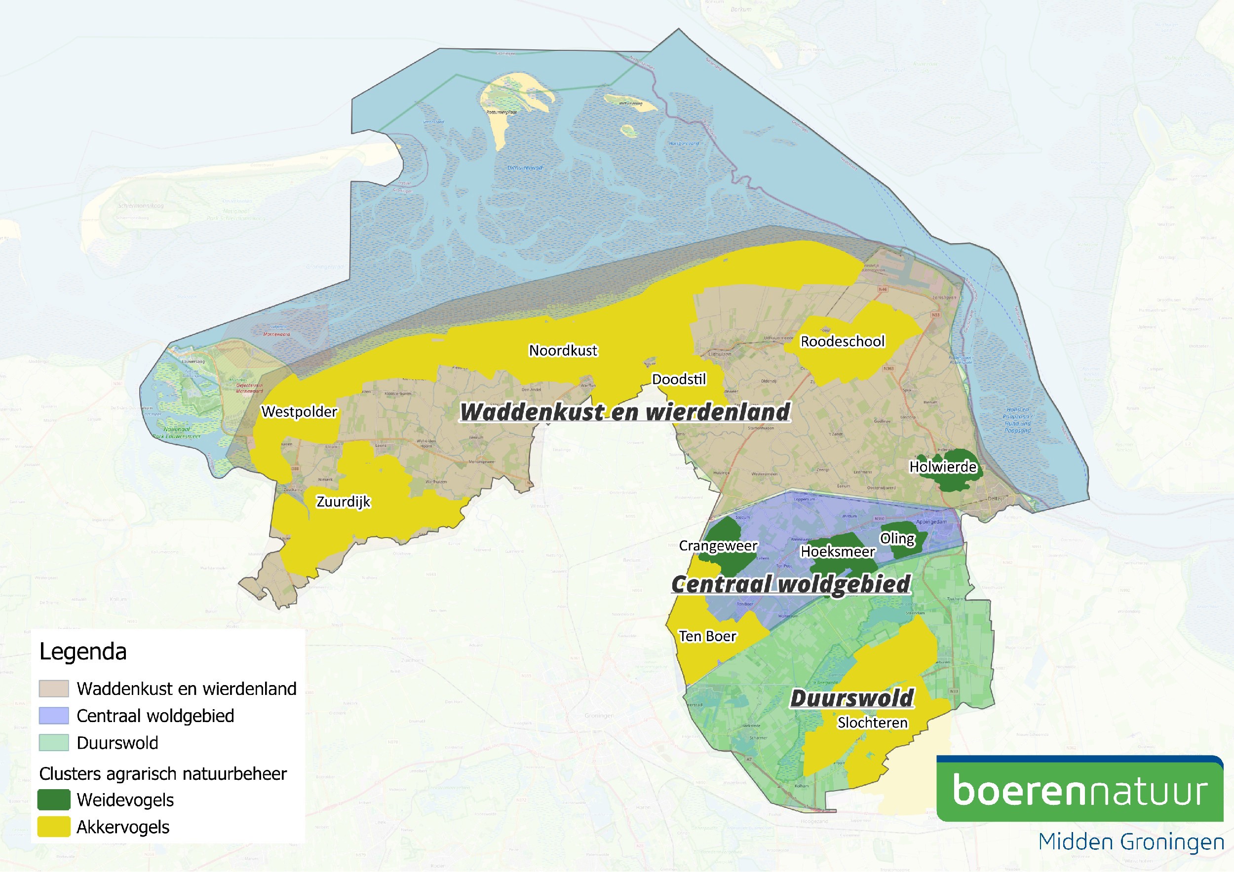 Werkgebieden Boerennatuur Midden Groningen